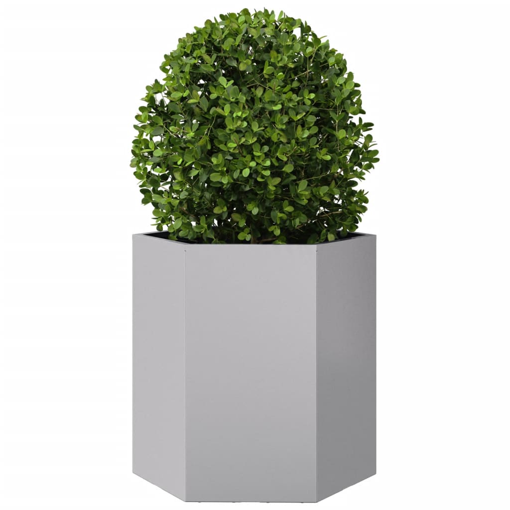 Fioriere da Giardino 2 pz Esagono 46x40x45cm Acciaio Zincato - homemem39