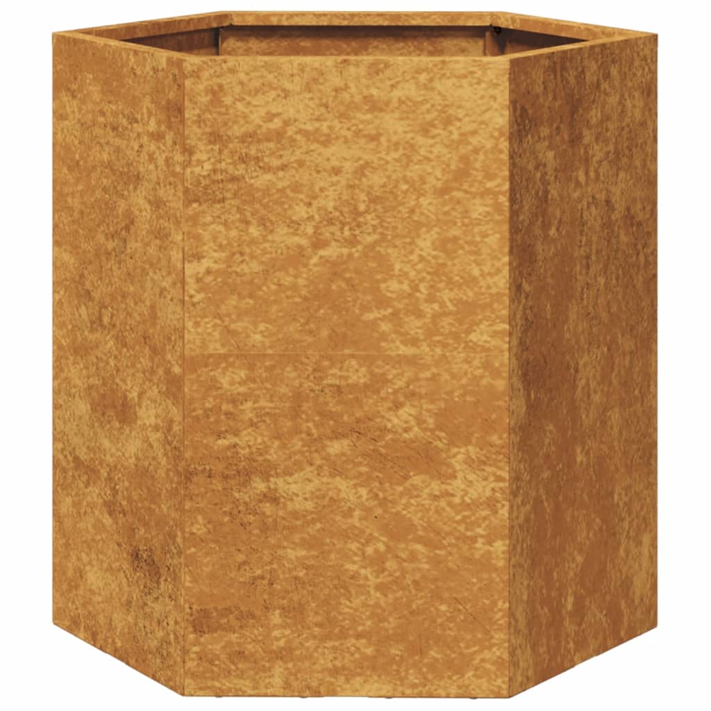 Fioriere da Giardino 2 pz Esagono 46x40x45 cm in acciaio corten