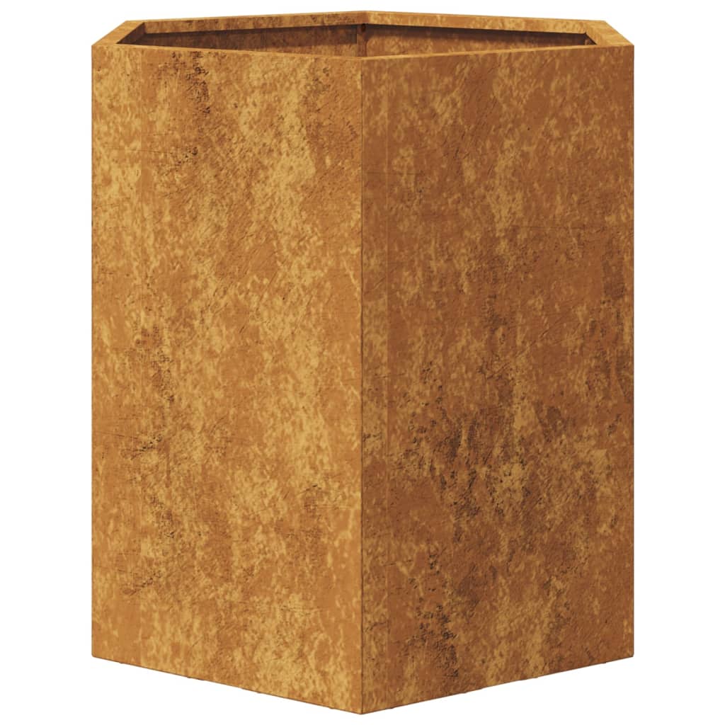 Fioriere da Giardino 2 pz Esagono 46x40x45 cm in acciaio corten
