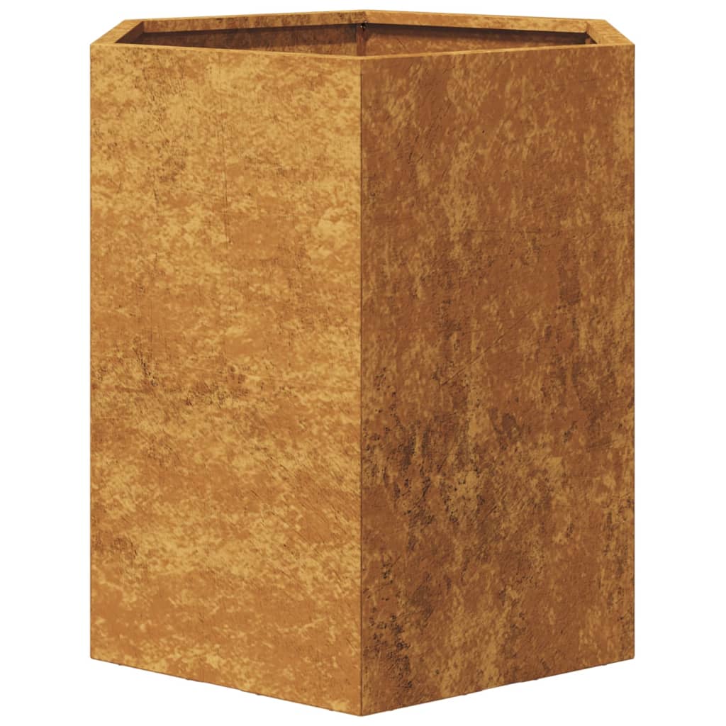 Fioriere da Giardino 2 pz Esagono 46x40x45 cm in acciaio corten