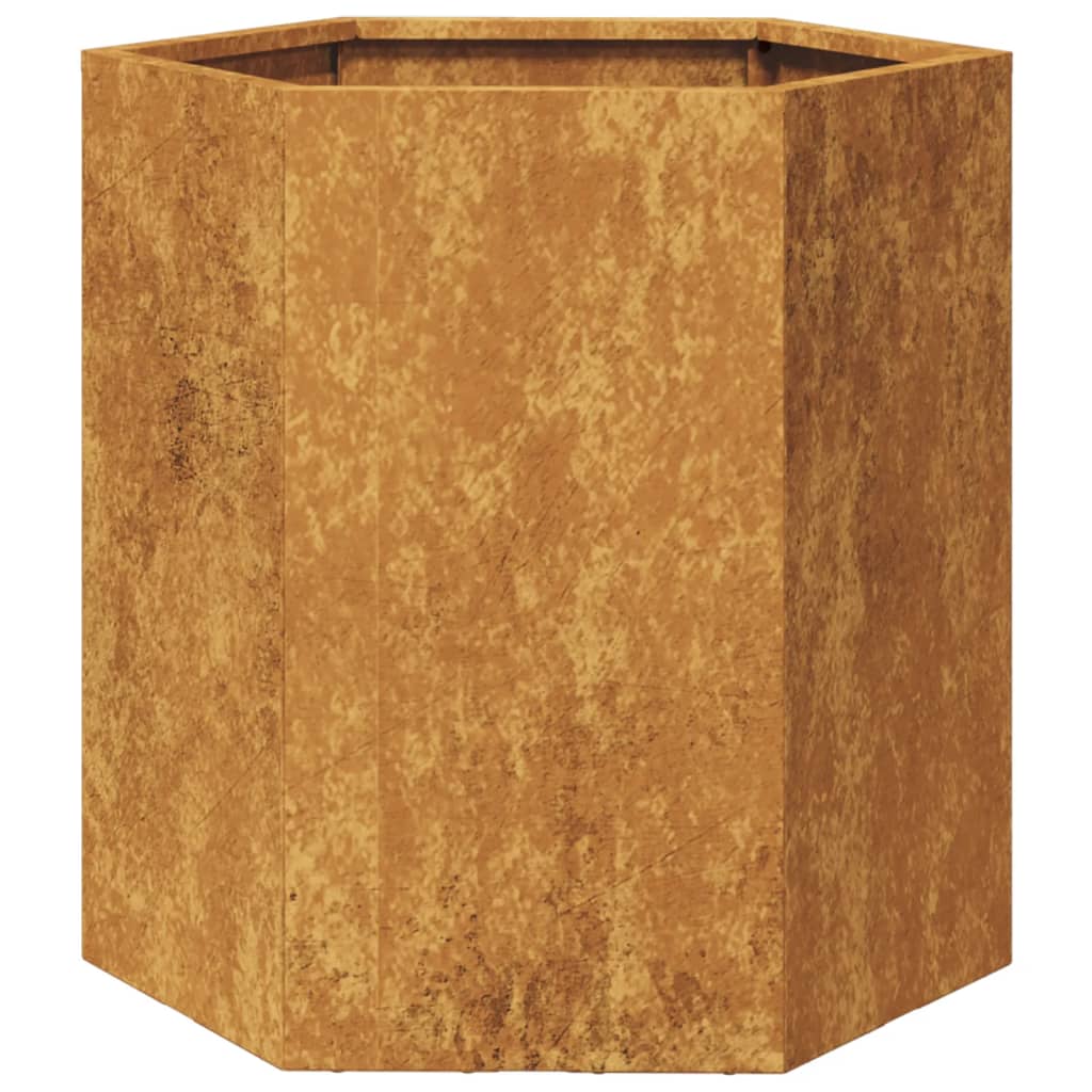 Fioriere da Giardino 2 pz Esagono 46x40x45 cm in acciaio corten