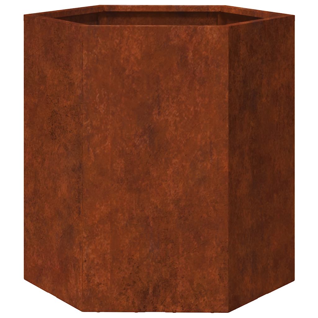Fioriere da Giardino 2 pz Esagono 46x40x45 cm in acciaio corten - homemem39