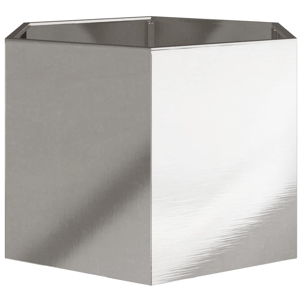 Fioriera da Giardino Esagono 69x60x45 cm in Acciaio Inox - homemem39