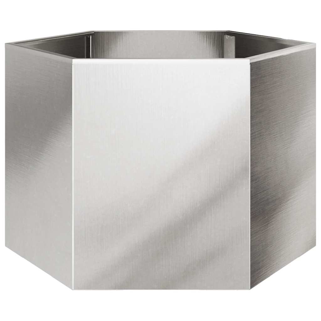 Fioriera da Giardino Esagono 69x60x45 cm in Acciaio Inox - homemem39