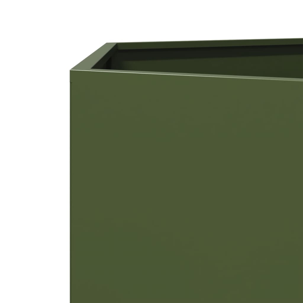 Fioriera da Giardino Verde Oliva Esagono 104x90x45 cm Acciaio - homemem39