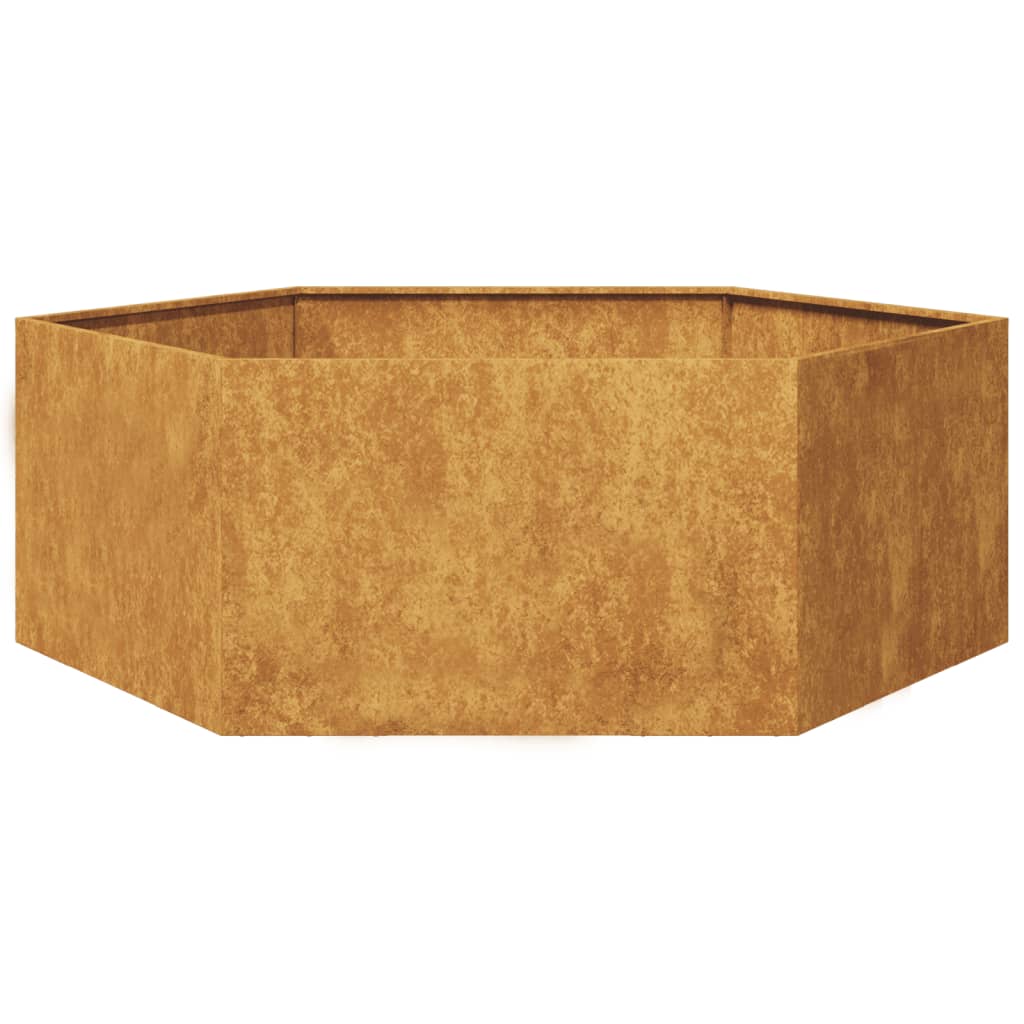 Fioriera da Giardino Esagono 138x120x45 cm in Acciaio Corten - homemem39