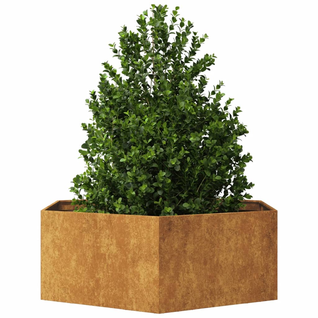 Fioriera da Giardino Esagono 138x120x45 cm in Acciaio Corten - homemem39