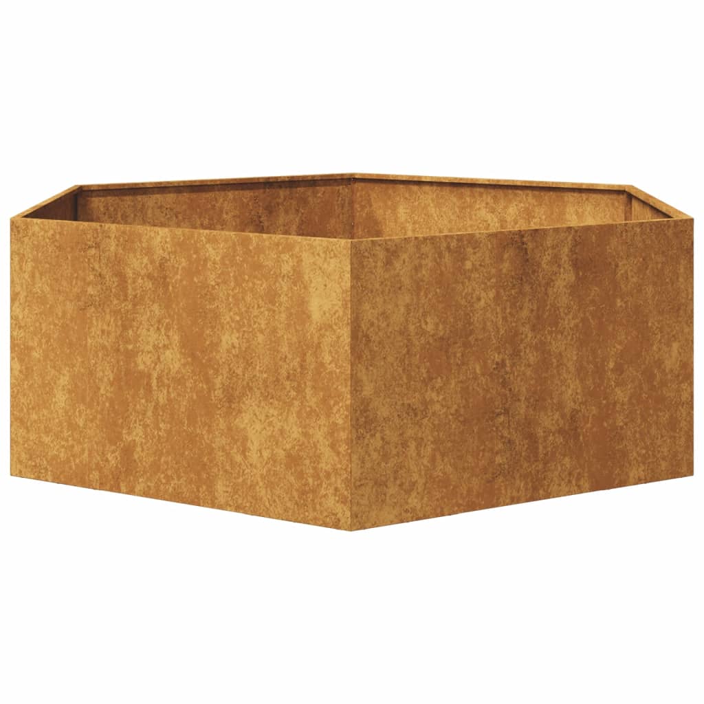 Fioriera da Giardino Esagono 138x120x45 cm in Acciaio Corten - homemem39
