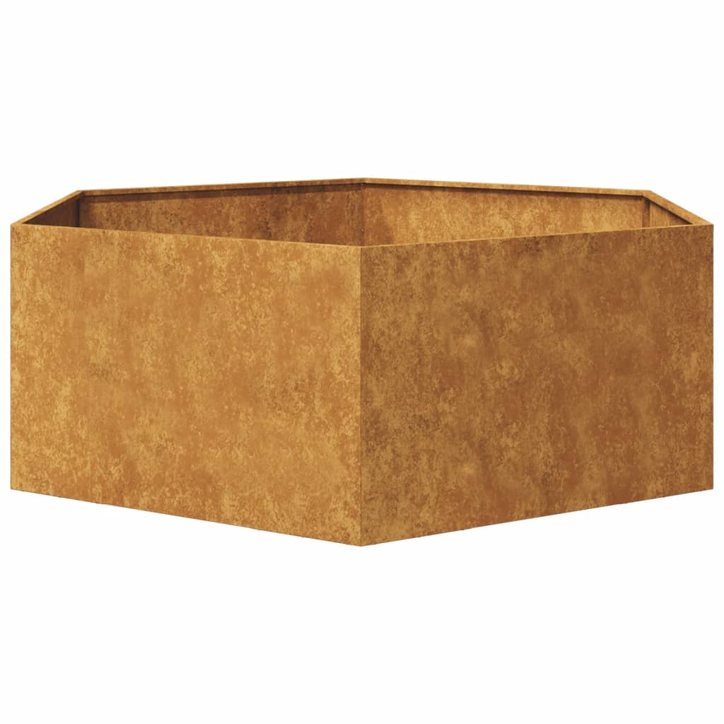 Fioriera da Giardino Esagono 138x120x45 cm in Acciaio Corten - homemem39