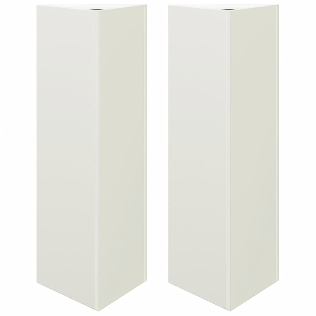 Fioriere 2 pz Bianche Triangolari 30x26x75 cm in Acciaio - homemem39