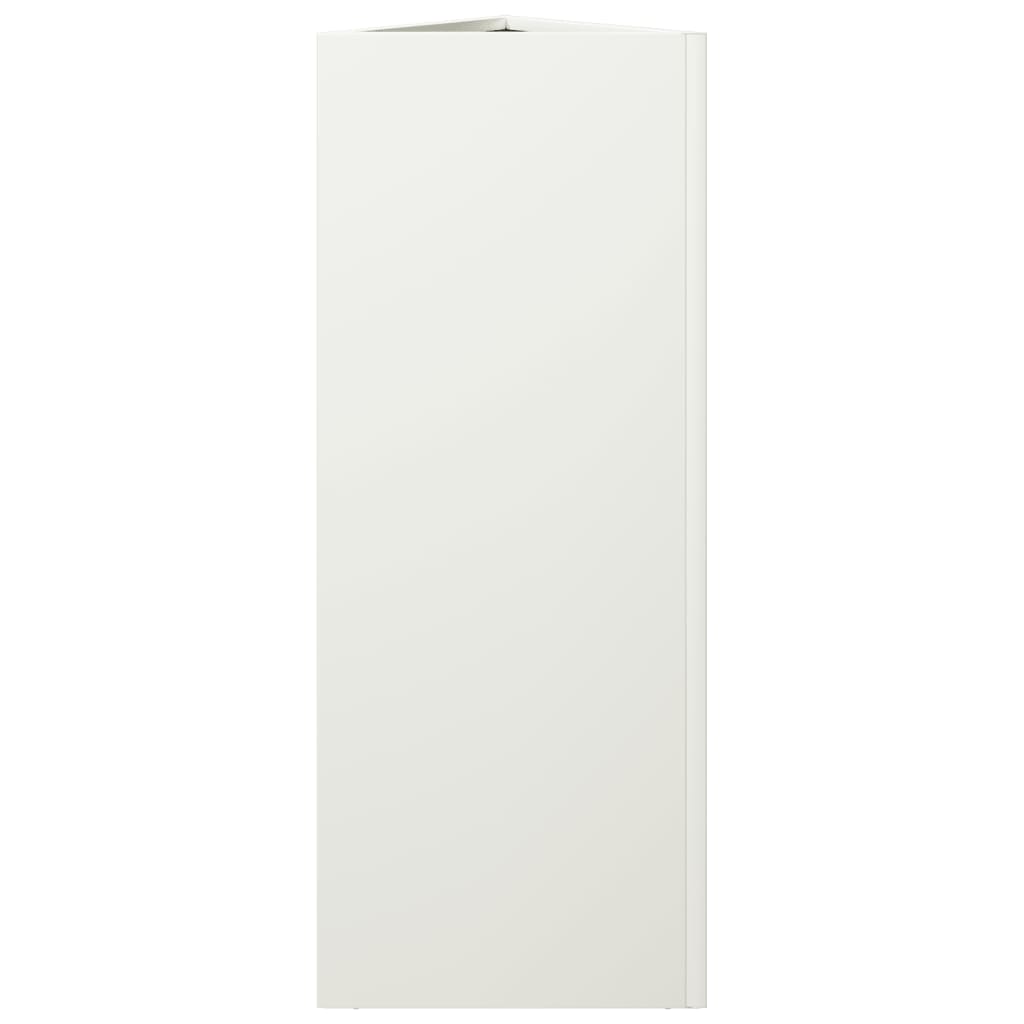 Fioriere 2 pz Bianche Triangolari 30x26x75 cm in Acciaio - homemem39