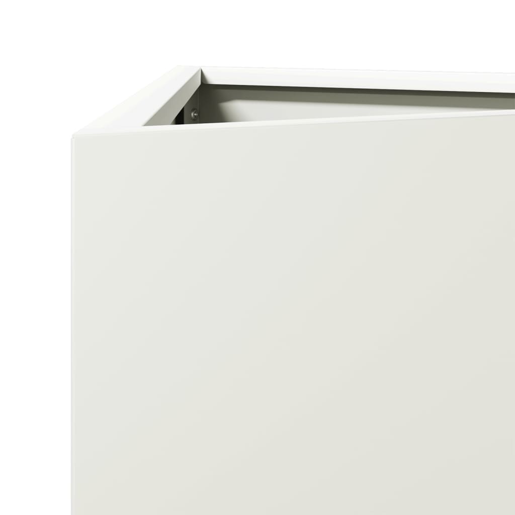 Fioriere 2 pz Bianche Triangolari 30x26x75 cm in Acciaio - homemem39