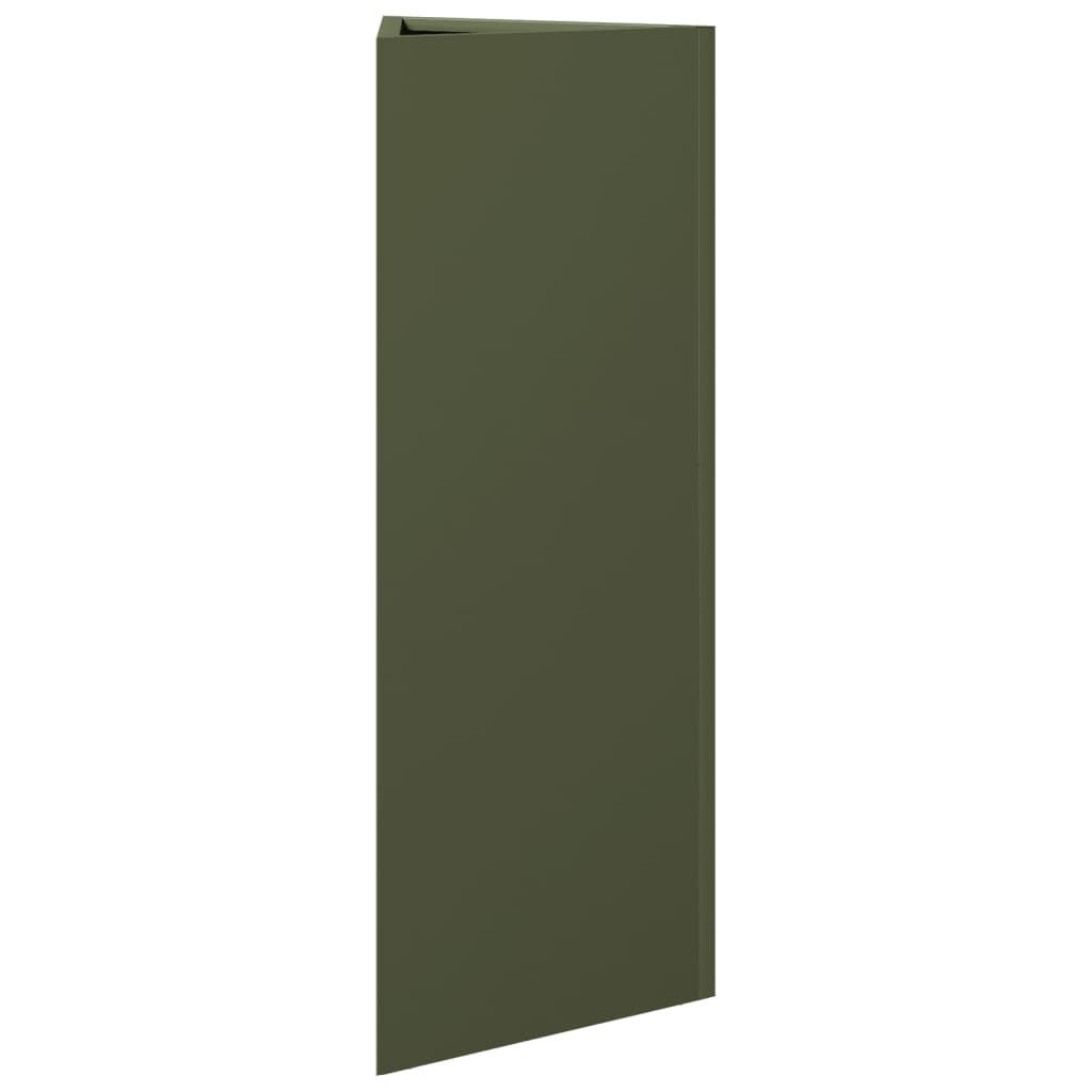 Fioriere 2 pz Verde Oliva Triangolari 30x26x75 cm in Acciaio - homemem39