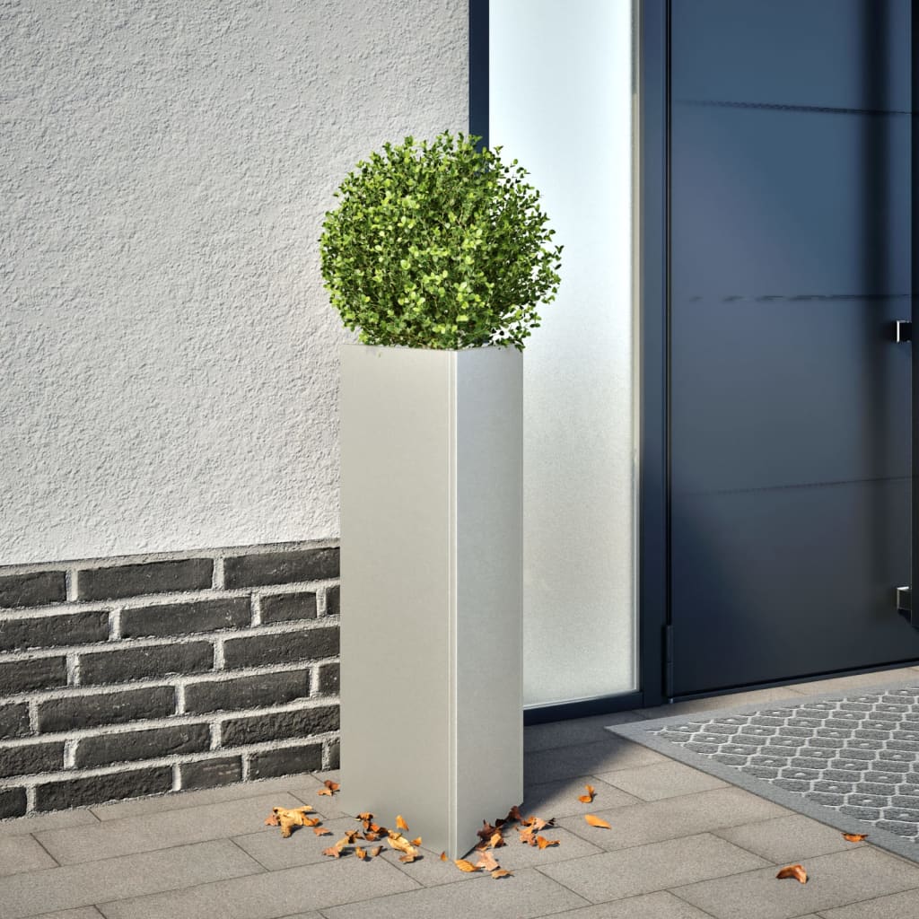 Fioriere da Giardino 2 pz Triangolari 35x35x75 cm Acciaio Inox - homemem39