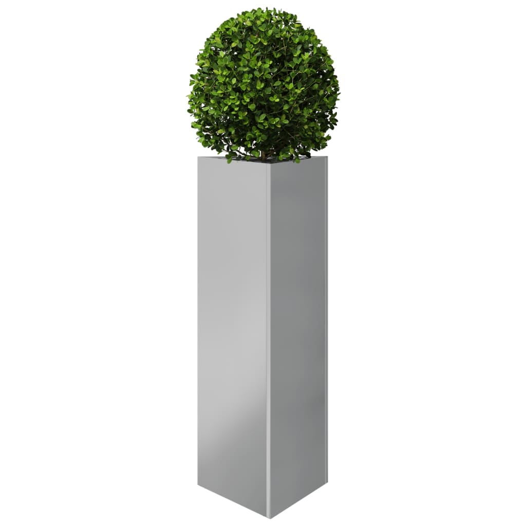 Fioriera da Giardino Triangolare 30x26x75 cm in Acciaio Zincato