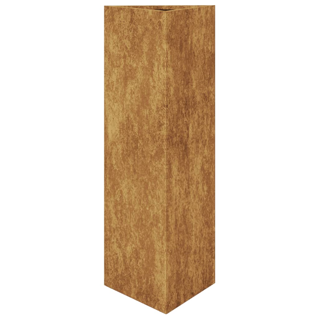Fioriere da Giardino 2 pz Triangolari 30x26x75cm Acciaio Corten