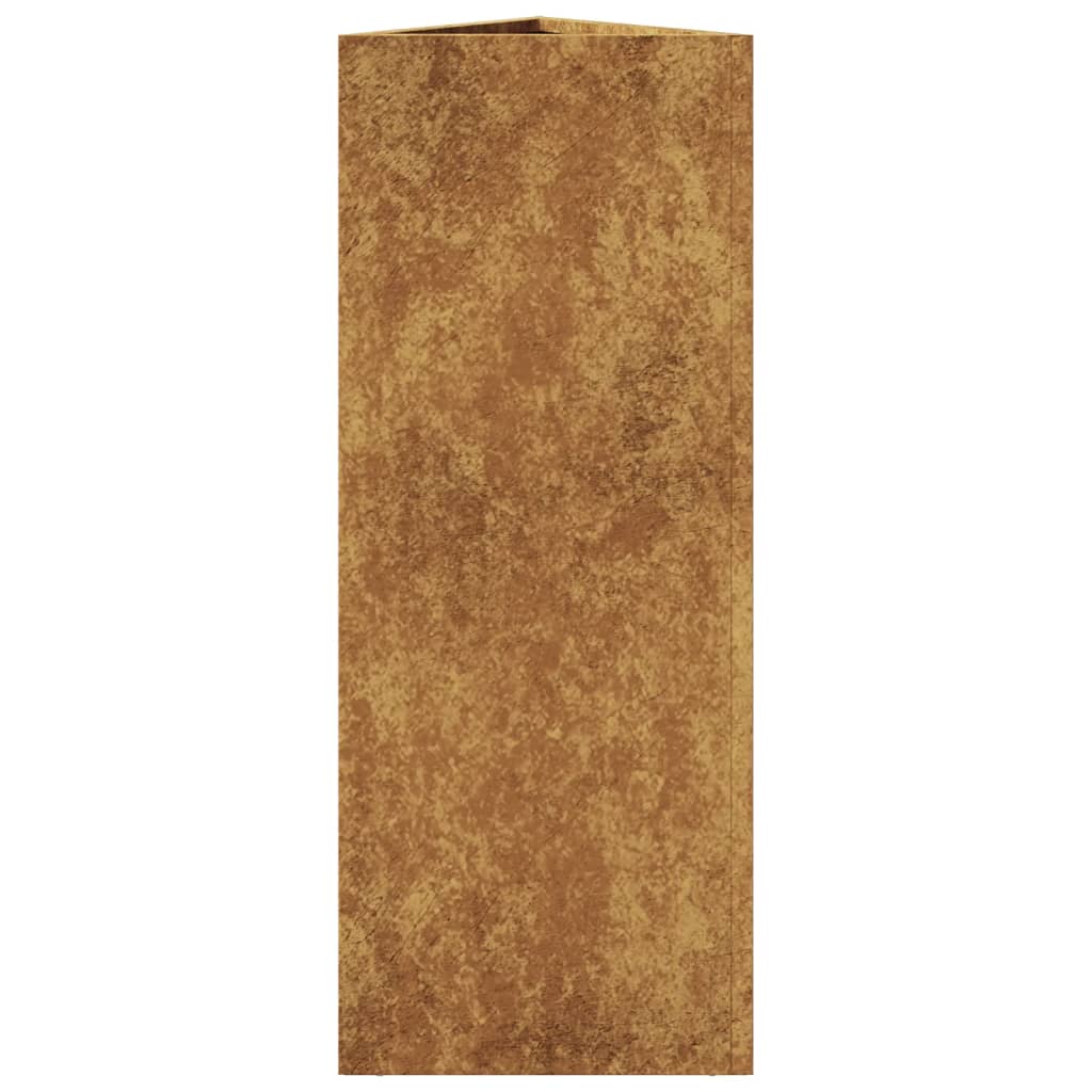 Fioriere da Giardino 2 pz Triangolari 30x26x75cm Acciaio Corten