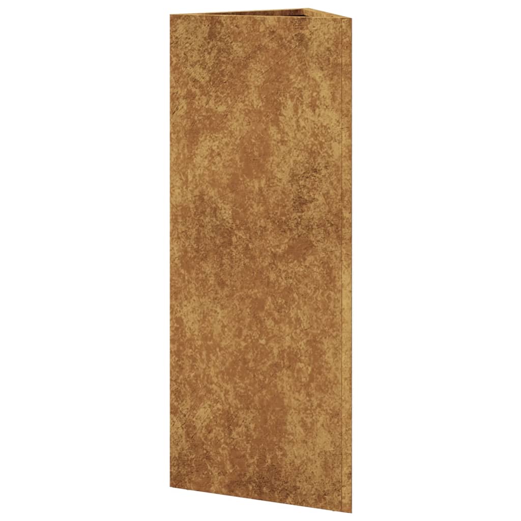 Fioriere da Giardino 2 pz Triangolari 30x26x75cm Acciaio Corten