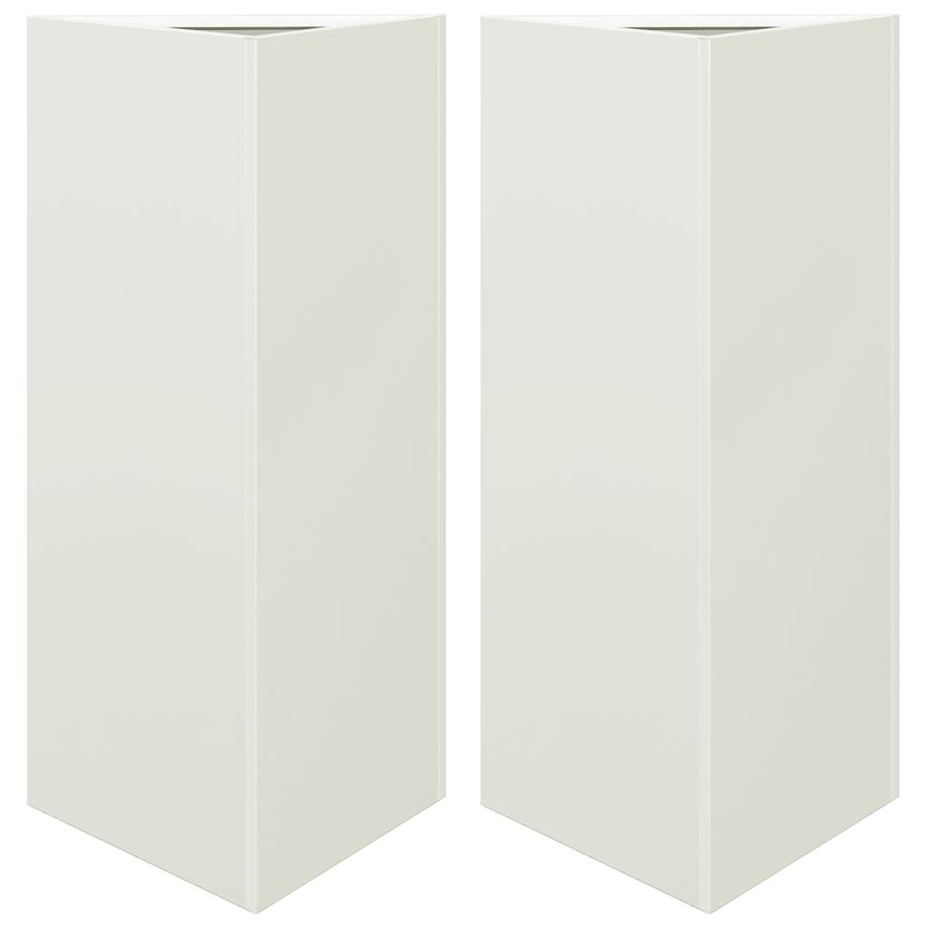 Fioriere 2 pz Bianche Triangolari 40x34,5x70 cm in Acciaio - homemem39