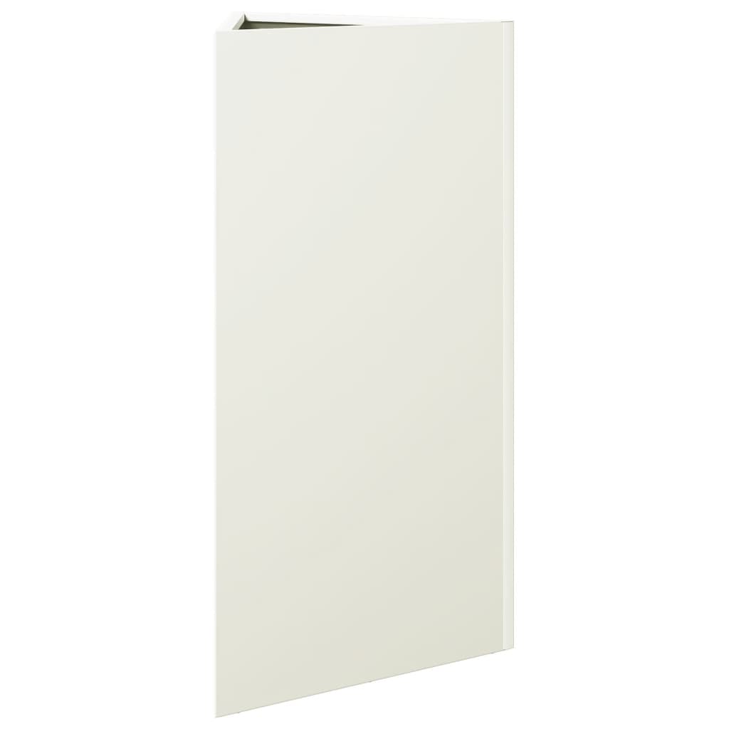 Fioriere 2 pz Bianche Triangolari 40x34,5x70 cm in Acciaio - homemem39