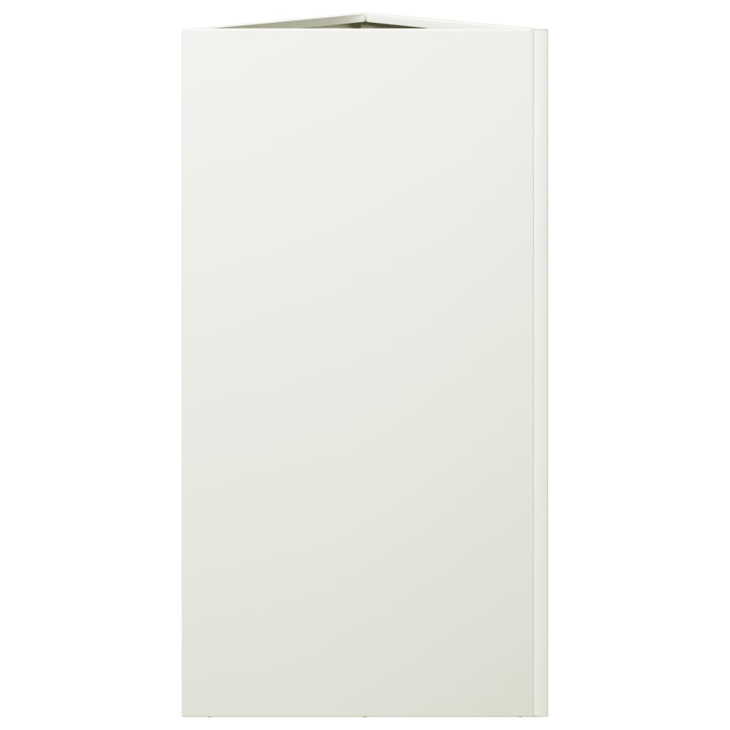 Fioriere 2 pz Bianche Triangolari 40x34,5x70 cm in Acciaio - homemem39
