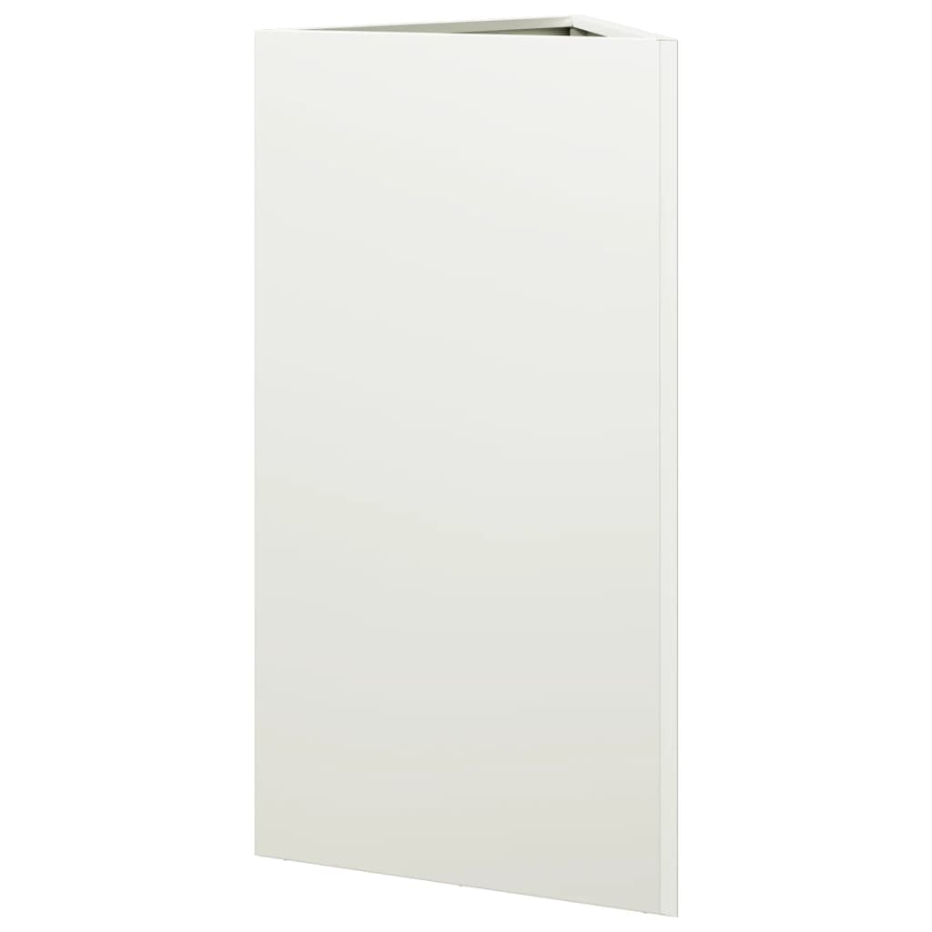 Fioriere 2 pz Bianche Triangolari 40x34,5x70 cm in Acciaio - homemem39