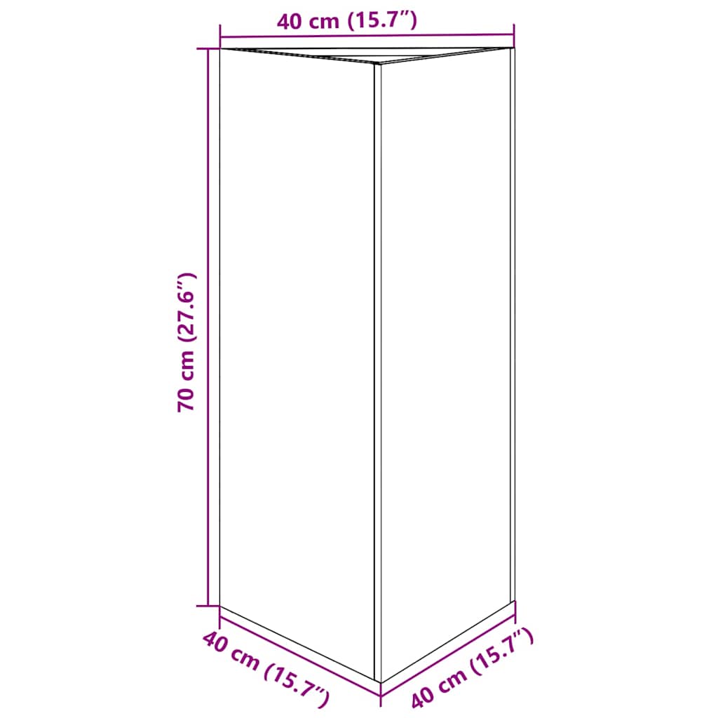 Fioriera da Giardino Triangolare 40x34,5x75 cm Acciaio Zincato - homemem39