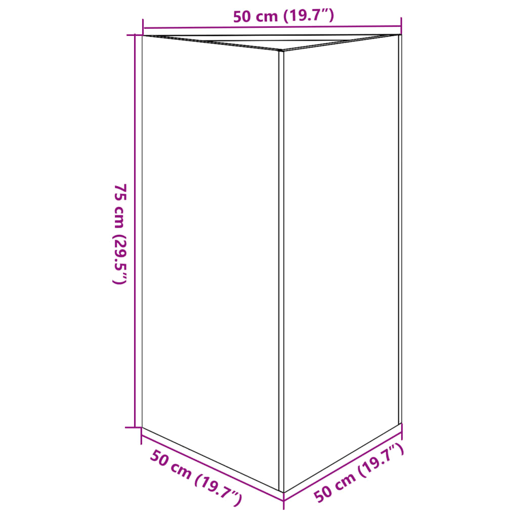 Fioriera da Giardino Bianca Triangolare 50x43x75 cm in Acciaio | homemem39