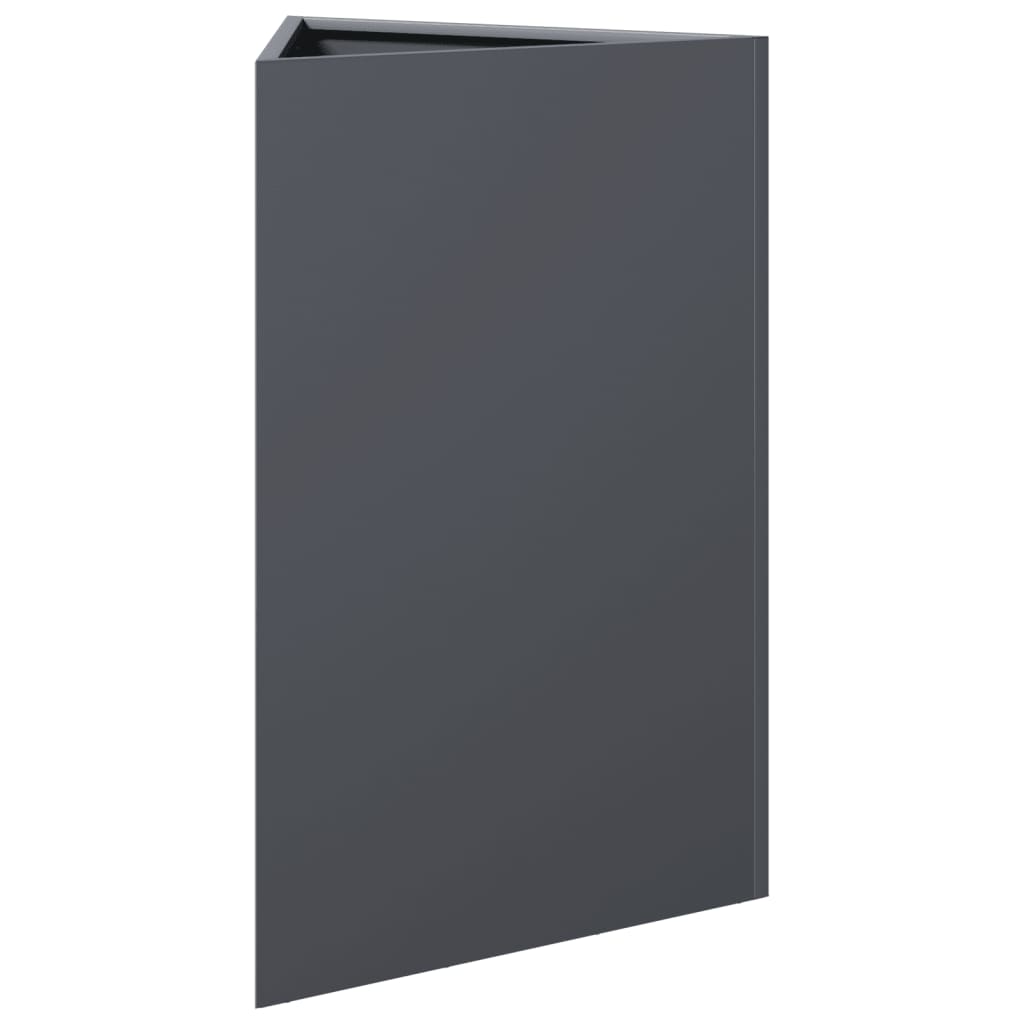 Fioriere 2 pz Antracite Triangolari 50x43x75 cm in Acciaio