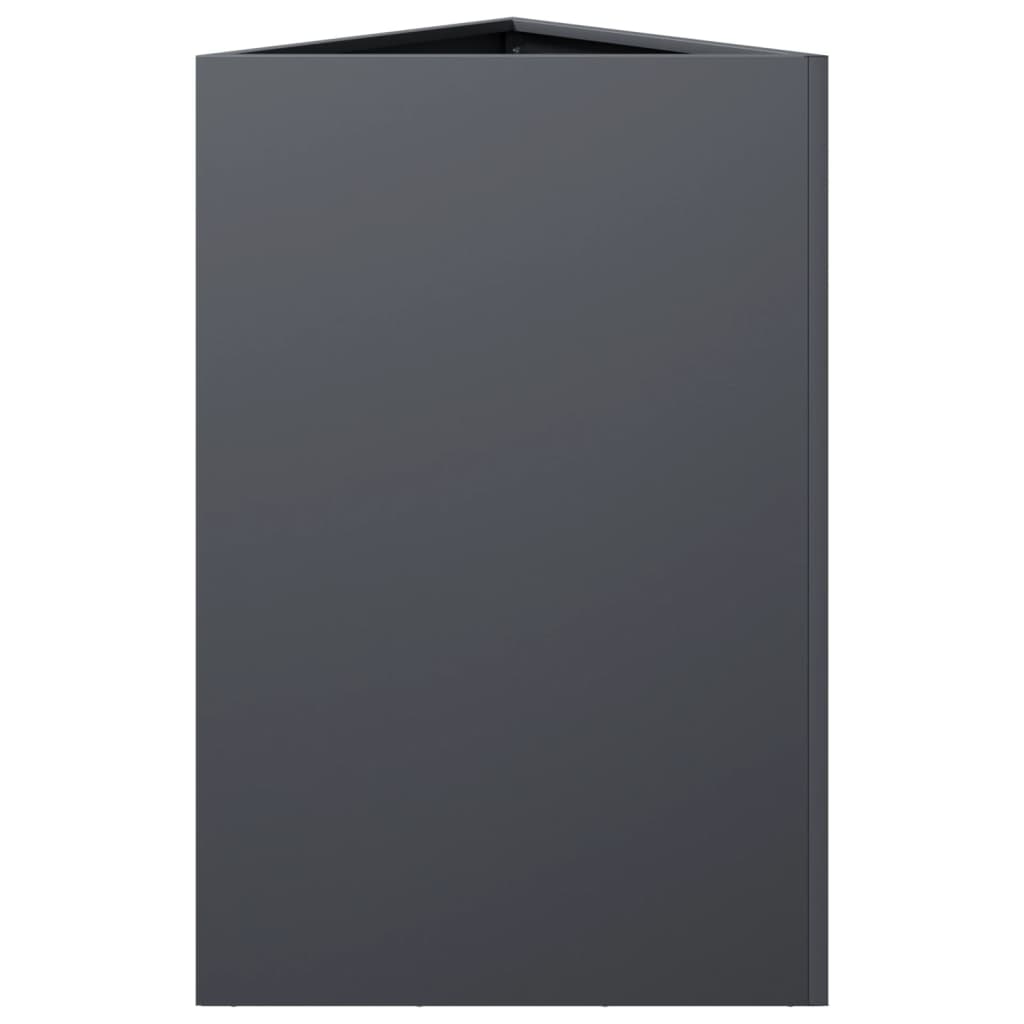 Fioriere 2 pz Antracite Triangolari 50x43x75 cm in Acciaio