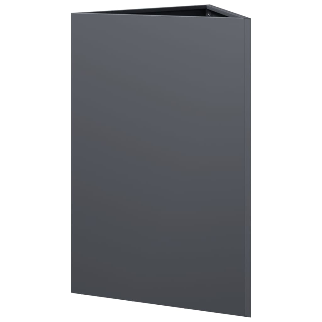 Fioriere 2 pz Antracite Triangolari 50x43x75 cm in Acciaio