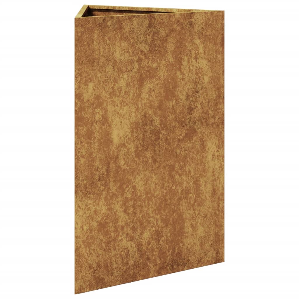 Fioriere da Giardino 2 pz Triangolari 50x43x75cm Acciaio Corten