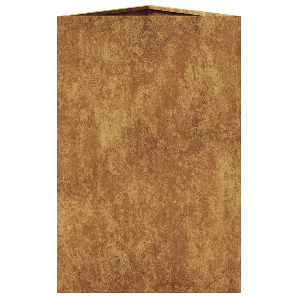Fioriere da Giardino 2 pz Triangolari 50x43x75cm Acciaio Corten