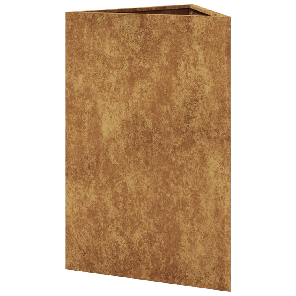 Fioriere da Giardino 2 pz Triangolari 50x43x75cm Acciaio Corten