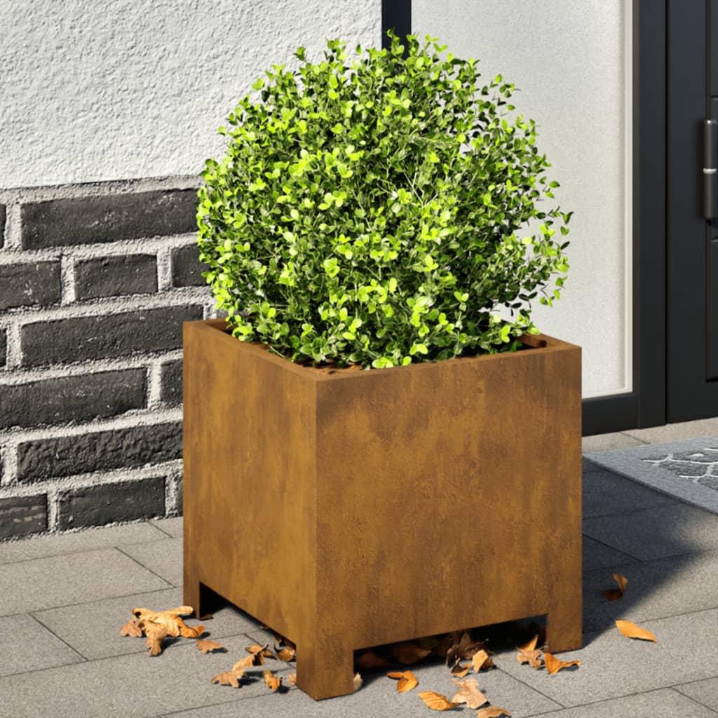 Fioriere da Giardino 2 pz 30x30x30 cm in Acciaio Corten