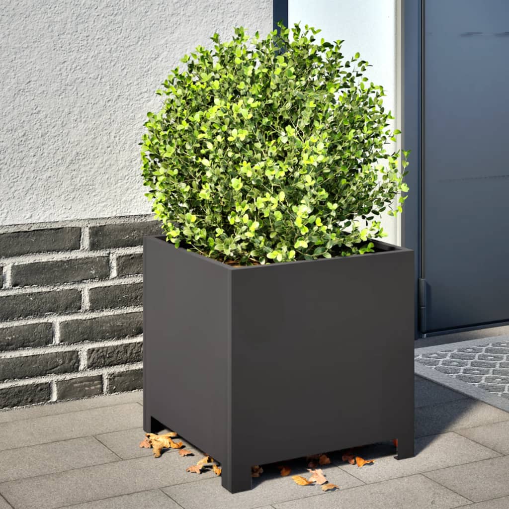 Fioriere da Giardino 2 pz Nere 40x40x40 cm in Acciaio - homemem39