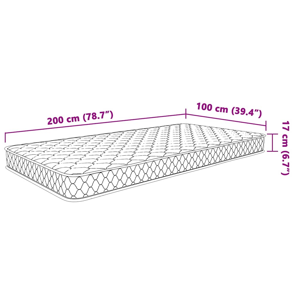 Materasso Viscoelastico Bianco 100x200x17 cm Morbido | homemem39