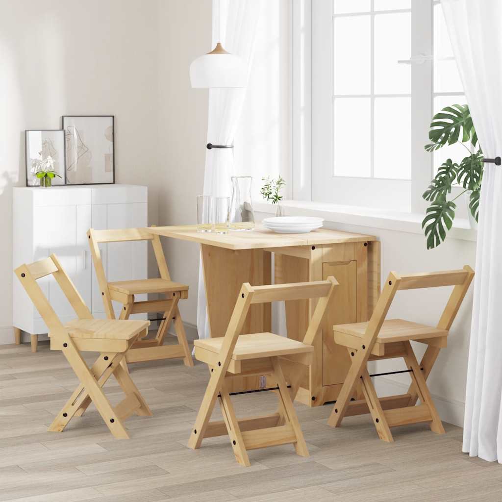 Sedie da Pranzo Pieghevoli 4 pz Corona Cera in Legno di Pino - homemem39