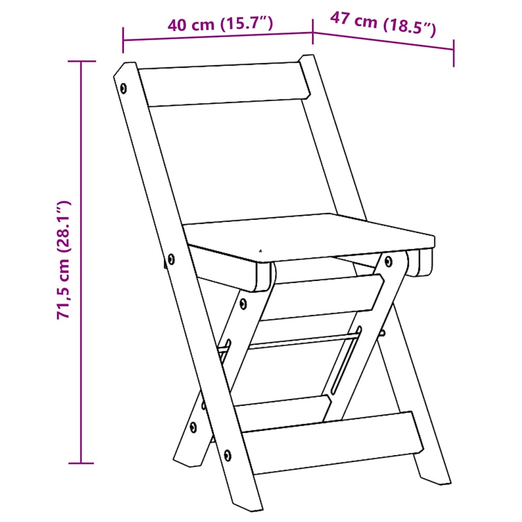Sedie da Pranzo Pieghevoli 4 pz Corona Cera in Legno di Pino - homemem39