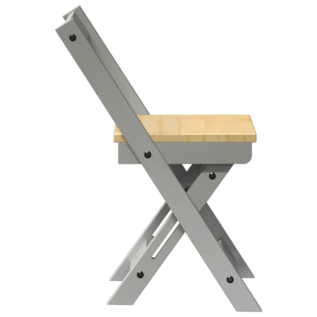 Sedie da Pranzo Pieghevoli 4 pz Corona Grigie in Legno di Pino - homemem39