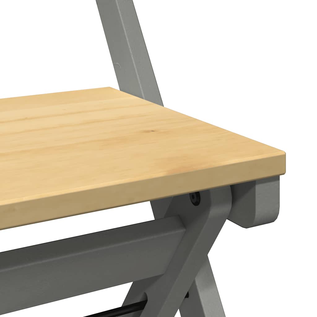 Sedie da Pranzo Pieghevoli 4 pz Corona Grigie in Legno di Pino - homemem39