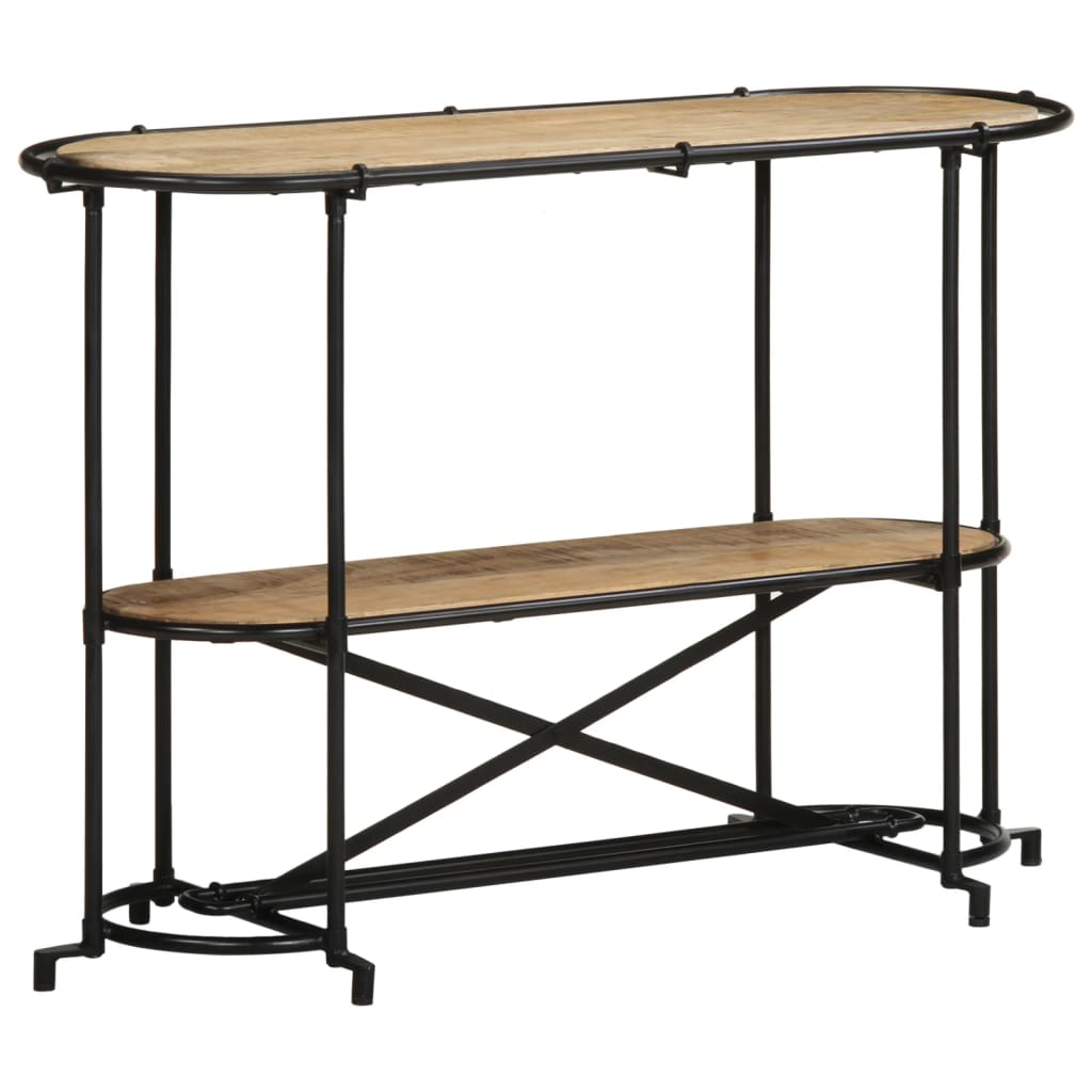 Tavolo Consolle 110x42x76 cm in Legno Massello Grezzo di Mango - homemem39