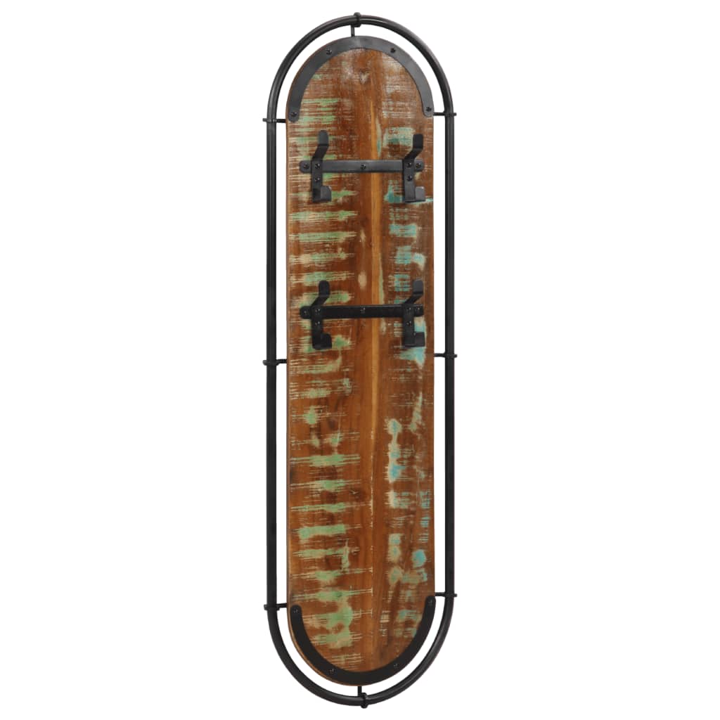 Appendiabiti da Parete con 4 Ganci 2pz Legno Massello Recupero - homemem39