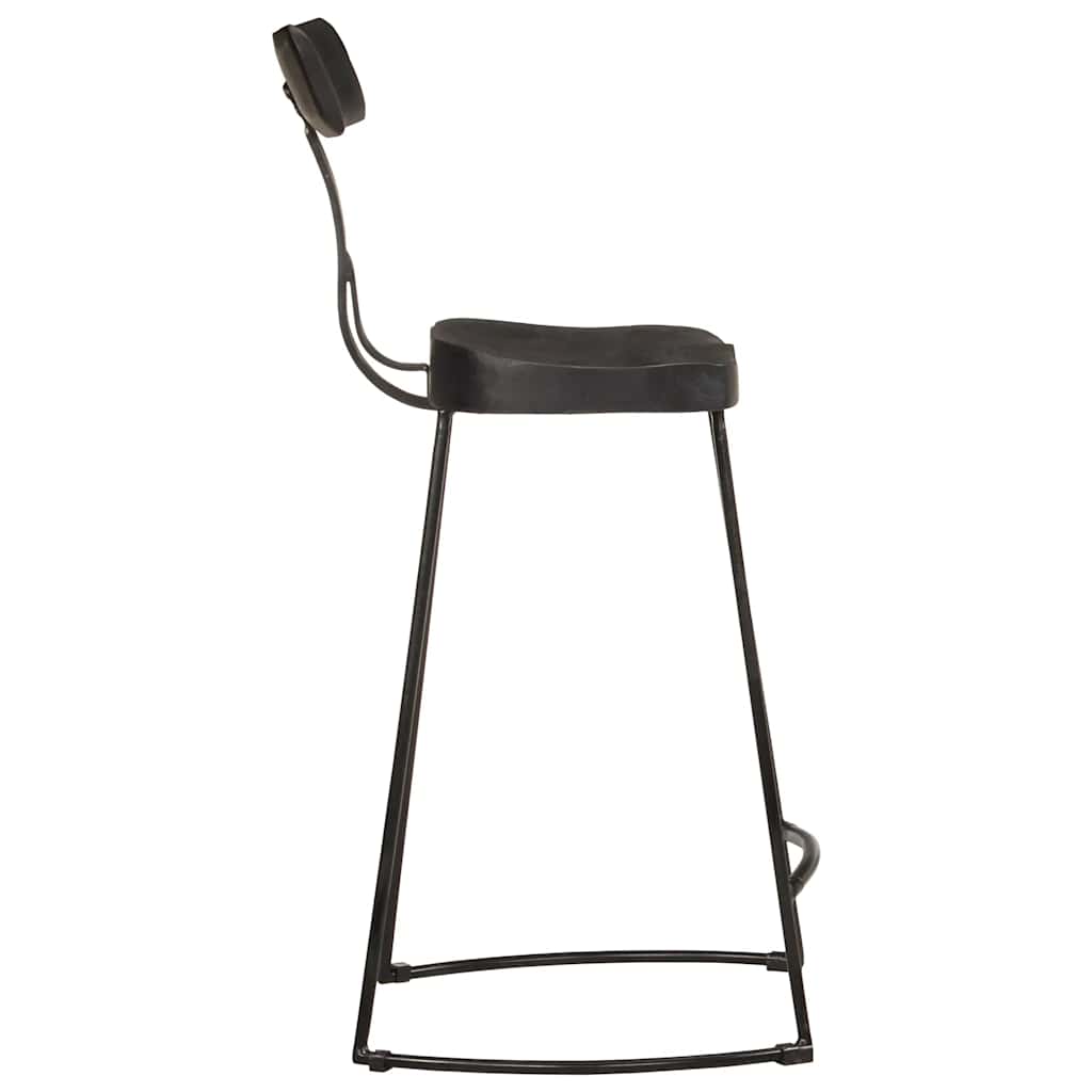Sgabelli da Bar 2 pz Neri 49x43x88 cm Legno Massello di Mango - homemem39