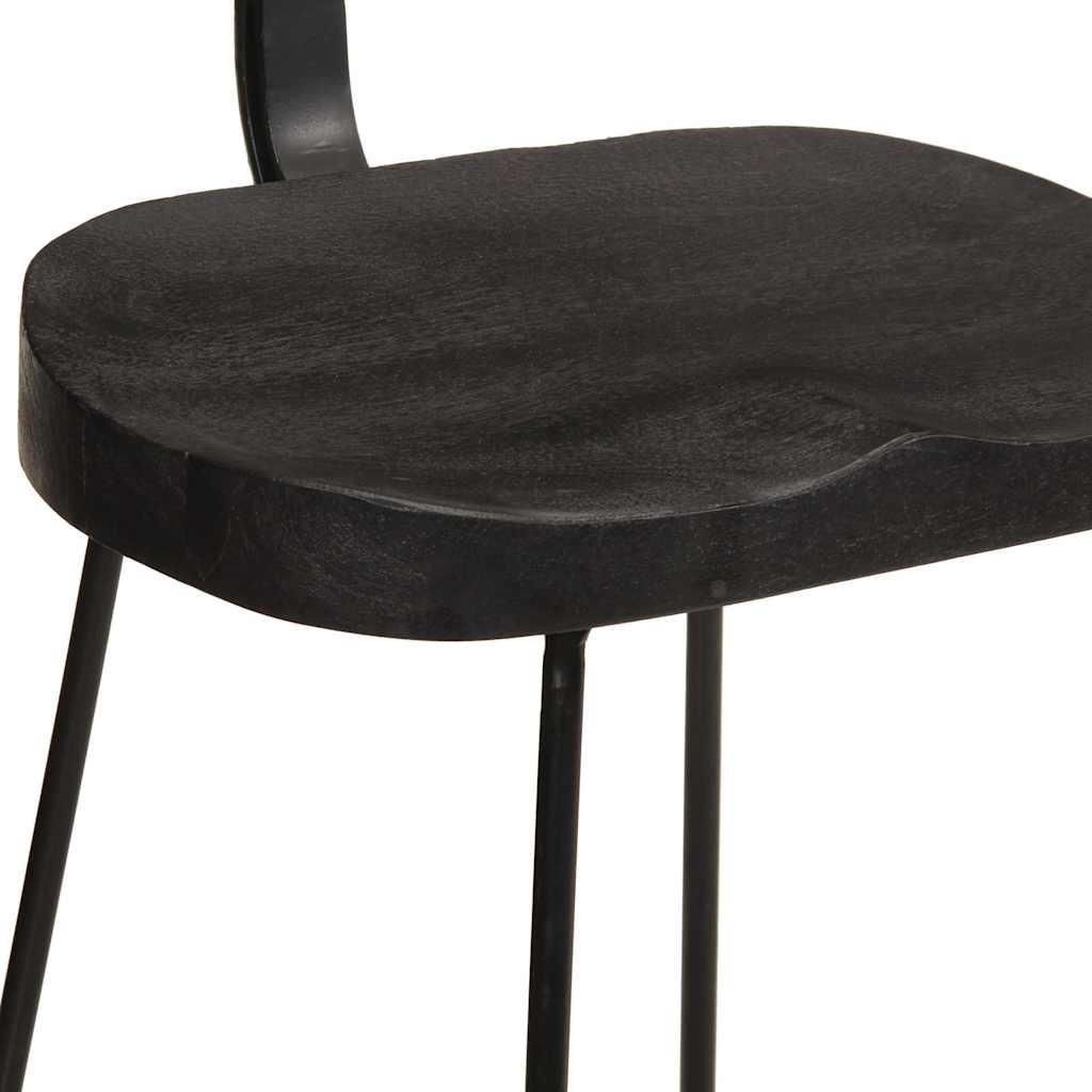Sgabelli da Bar 2 pz Neri 49x43x88 cm Legno Massello di Mango - homemem39