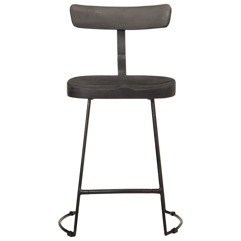 Sgabelli da Bar 2 pz Neri 49x43x79 cm Legno Massello di Mango - homemem39