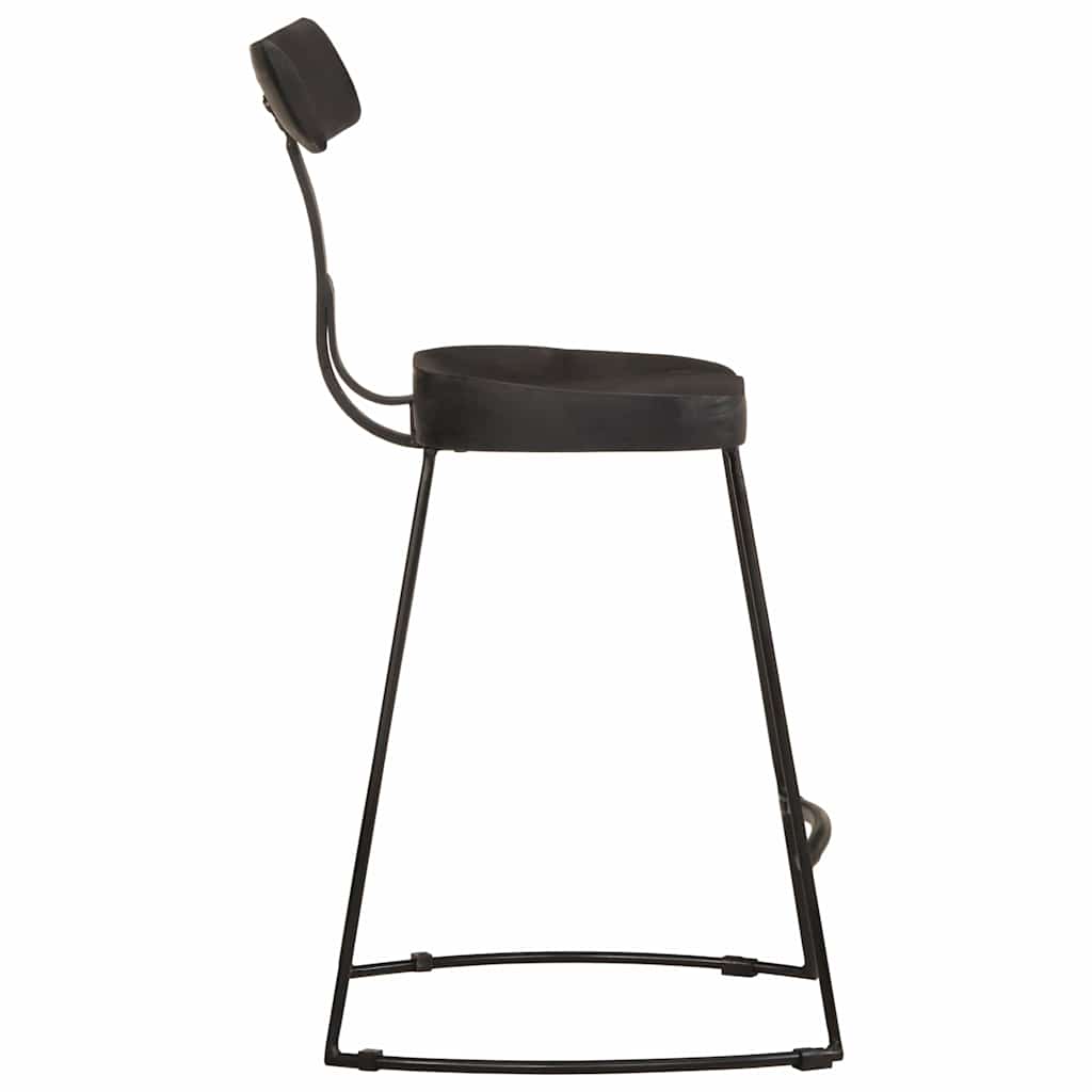 Sgabelli da Bar 2 pz Neri 49x43x79 cm Legno Massello di Mango - homemem39