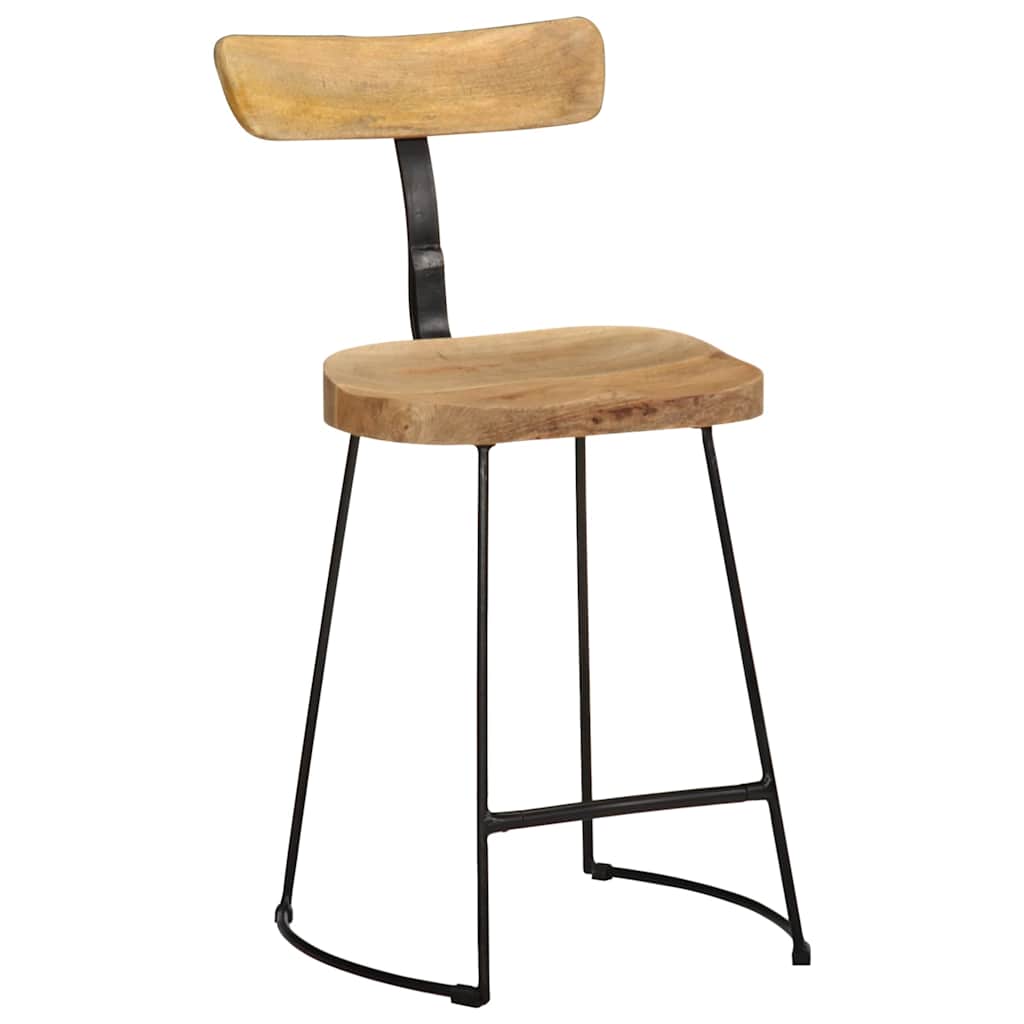 Sgabelli da Bar 2 pz 49x43x79 cm in Legno Massello di Mango - homemem39