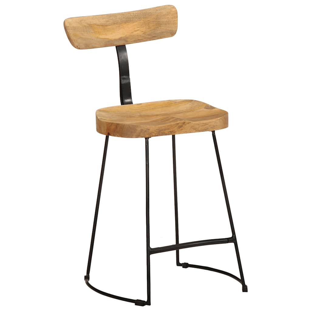 Sgabelli da Bar 2 pz 49x43x79 cm in Legno Massello di Mango - homemem39