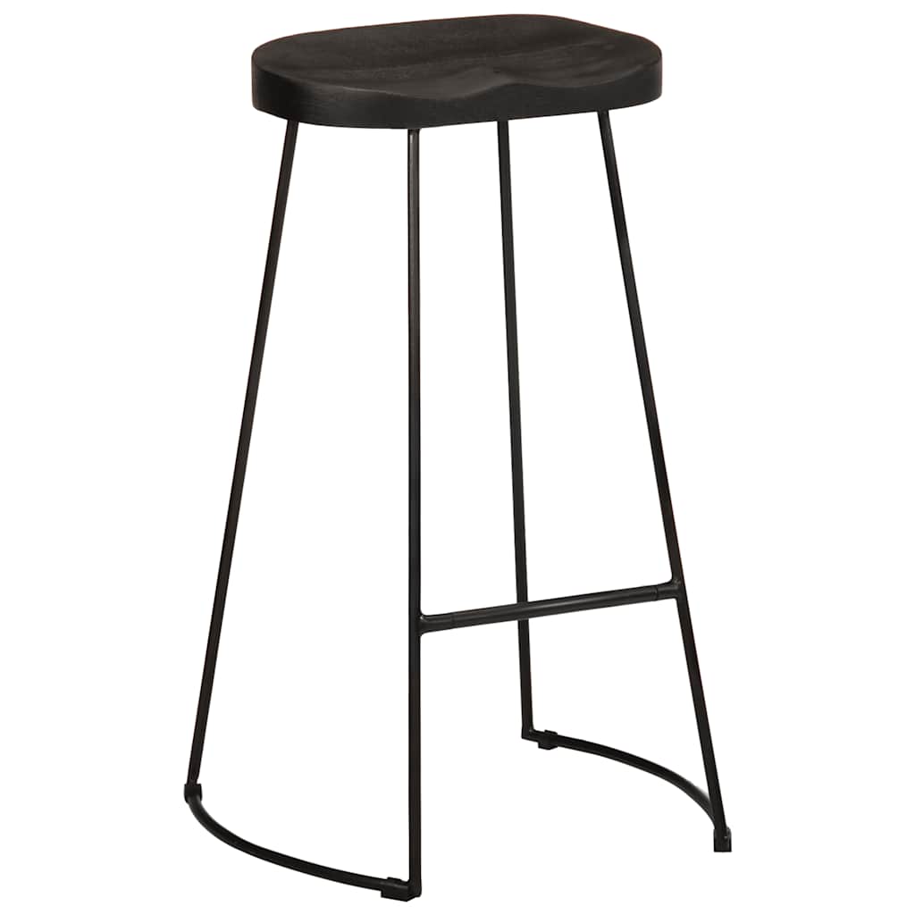 Sgabelli da Bar 2 pz Neri 45x40x78 cm Legno Massello di Mango | homemem39